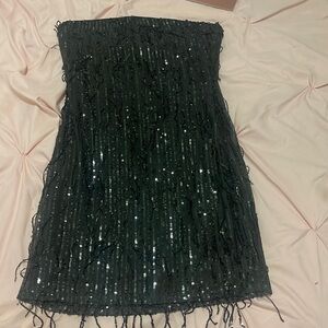 Black Strapless Mini Dress